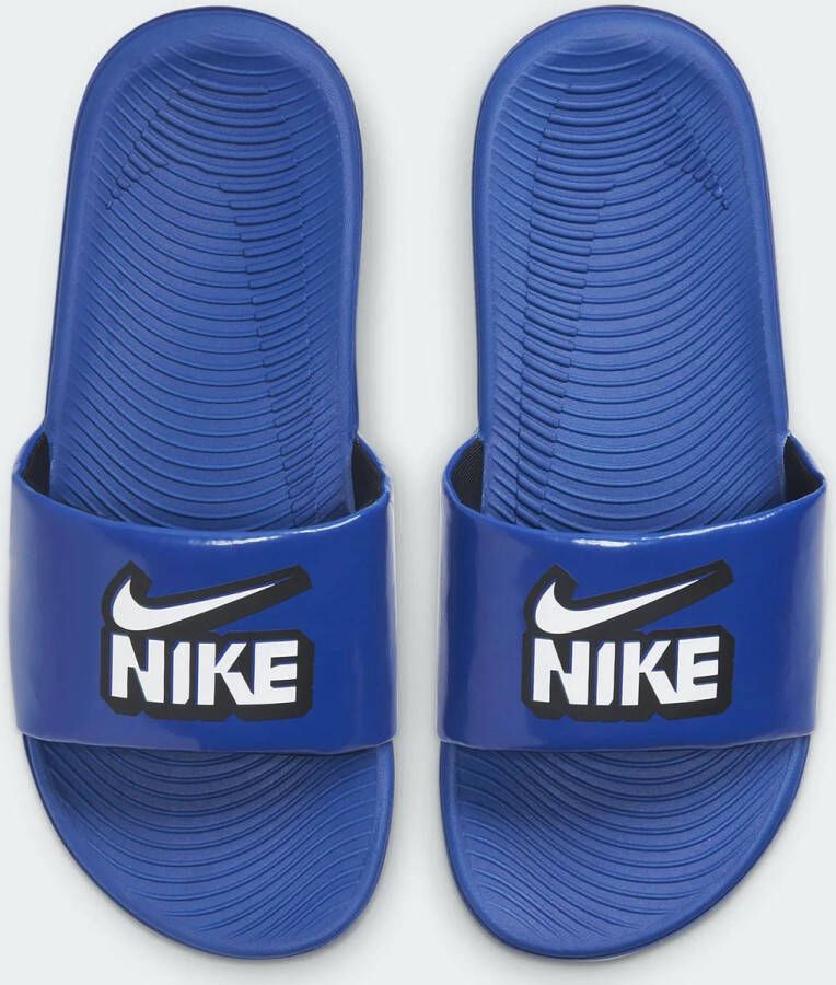 Nike Kawa Slipper kleuters kids Slippers Blauw Zwart