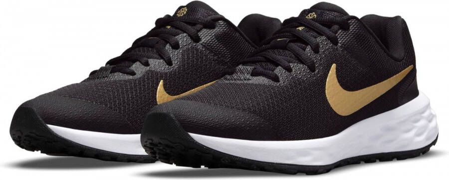 Nike Revolution 6 Next Nature Hardloopschoen Sportschoenen Unisex zwart goud
