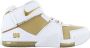Nike LeBron Zoom 2 II Maccabi Heren Basketbalschoenen Sneakers schoenen Wit-Gold DJ4892 - Thumbnail 1