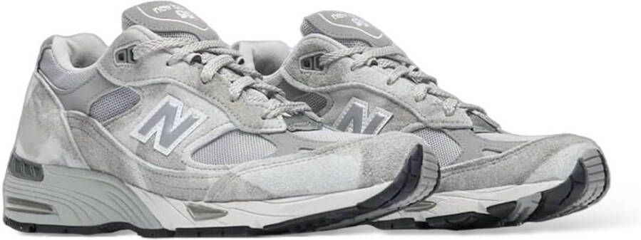 New Balance "Grijze Leren Sneakers met Reflecterende Details" Grijs Dames