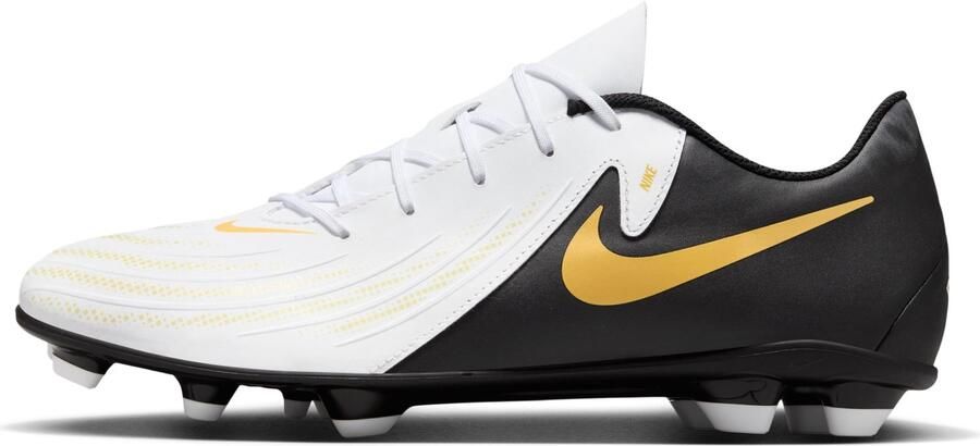Nike Adult Phantom GX 2 Academy Molded Soccer Cleats M6 W7.5 White Black Metalic Gold Coin