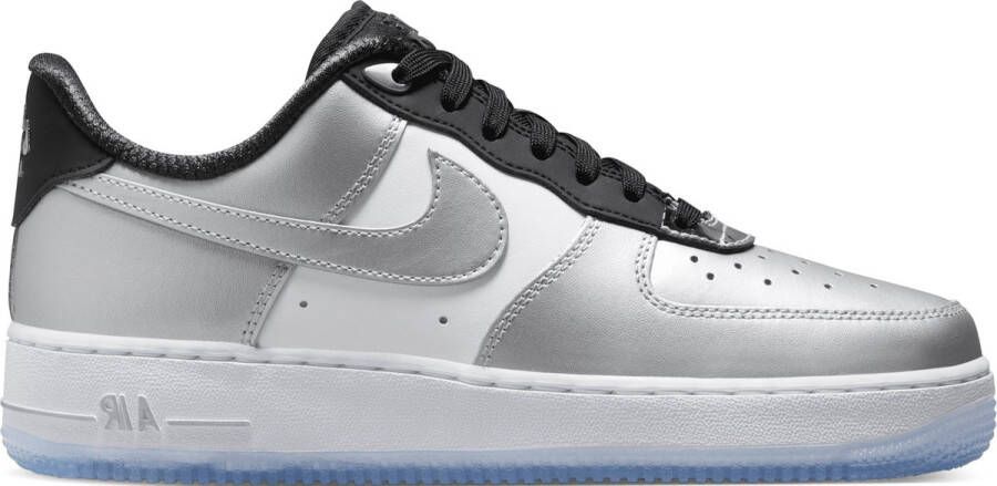 Nike Air Force 1' 07 Dames Sneakers Zilver Zwart Wit Leer