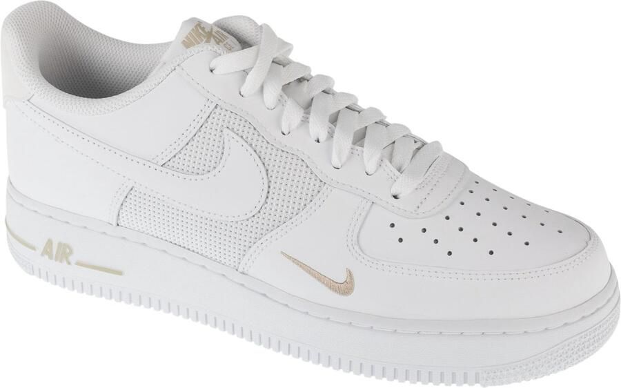 Nike Air Force 1 Low White Desert Khaki Mini Swoosh Sneakers Unisex Wit - Foto 2