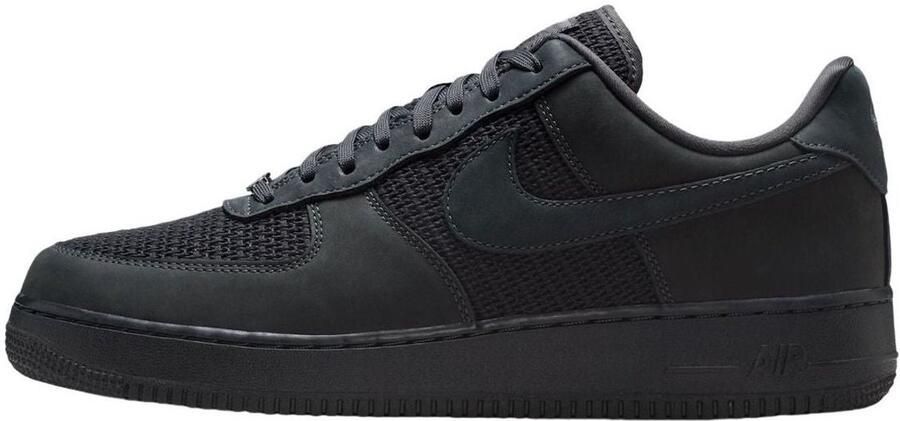 Nike Air Force 1 '07 LV8 Woven Sneakers Anthracite Black Off Noir Zwart Antraciet Air Force Lifestyle Heren