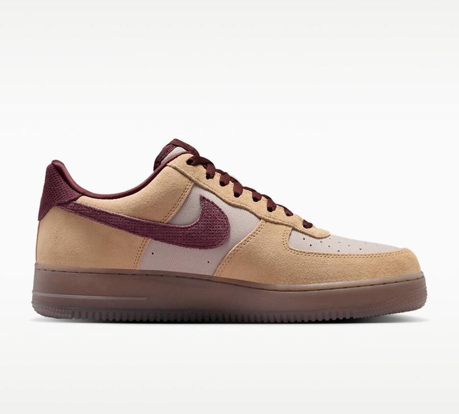 Nike Air Force 1 '07 PRM Sneakers 40.5 Linen Burgundy Crush Beige Bordeauxrood Air Force 1 Premium