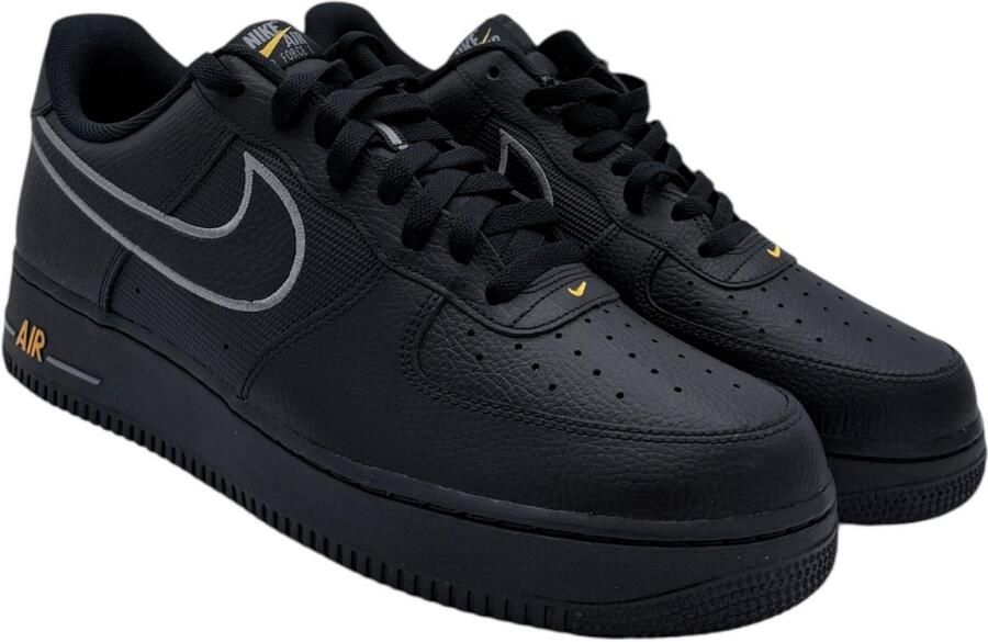Nike Air Force 1 Black Laser Orange Sneakers Unisex Zwart Grijs Oranje - Foto 2