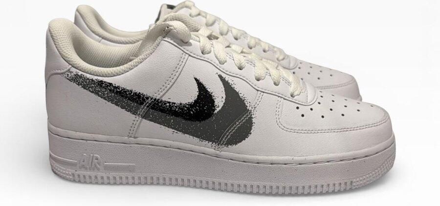 Nike Air Force 1 Low 07 Spray Paint Swoosh Sneakers Schoenen Wit Limited Edition - Foto 4