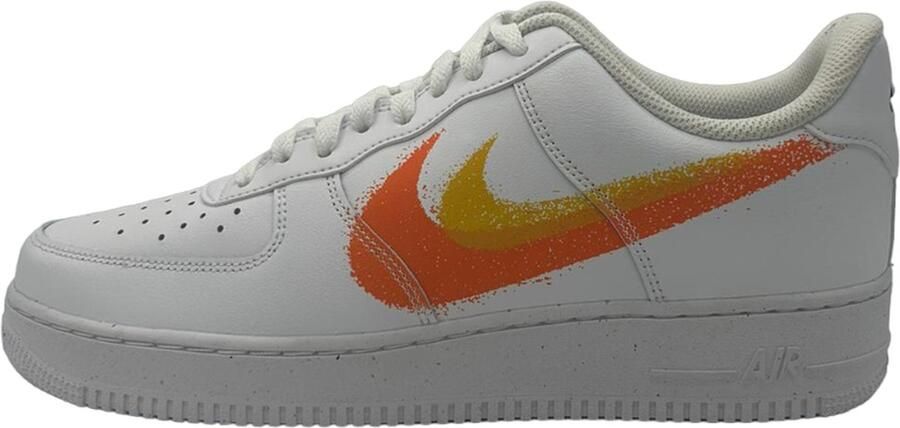 Nike Air Force 1 '07 Low 'Spray Paint Swoosh White Safety Orange'- FJ4228-100 wit oranje sneakers laag - Foto 2