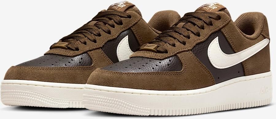 Nike Air Force 1 '07 (W) Sneakers Mosswood Brown Sail Bruin Gebroken Wit Air Force 1 Lifestyle Dames Sneakers voor Vrouwen