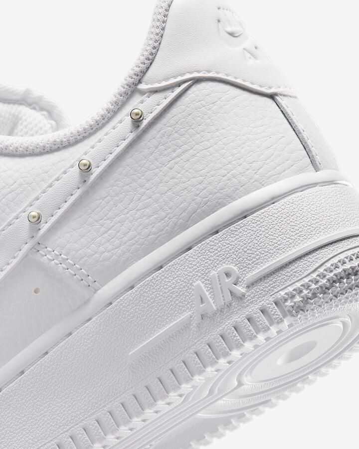 Nike Air Force 1 '07 (W) Sneakers White White-Metallic Silver Wit Zilver Air Force 1 Lifestyle Sneakers voor - Foto 2