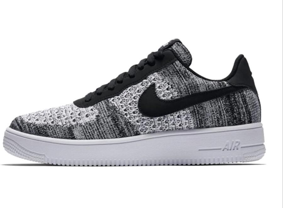Nike Air Force 1 Low Flyknit 2.0 Black Pure Platinum AV3042-001 zwart grijs wit sneakers laag herensneakers