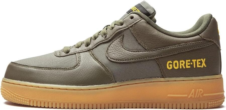 Nike Air Force 1 GORE-TEX Medium Olive Gold Zwart Sequoia Groen Geel Air Force 1 Lifestyle Unisex Sneakers Doos zonder deksel