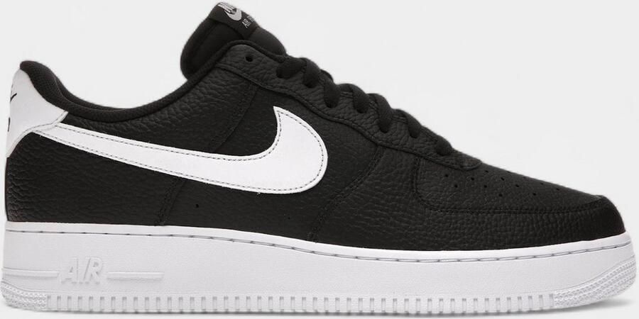Nike Lage Sneakers Air Force 1 Low '07 Black White Pebbled Leather - Foto 1