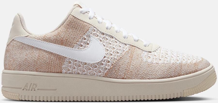 Nike Air Force 1 Low Flyknit 2.0 Light Bone Khaki White Sneakers Unisex Doos Zonder Deksel