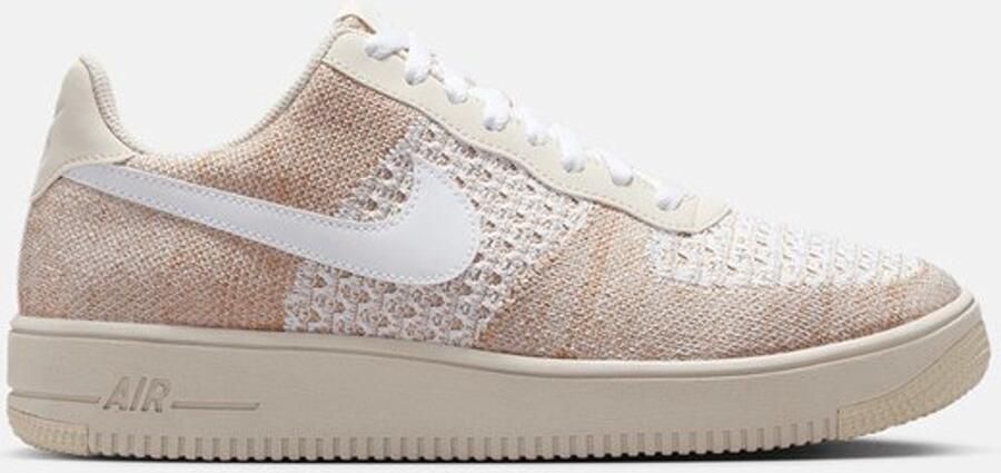 Nike Air Force 1 Low Flyknit 2.0 Light Bone Khaki White Sneakers Unisex Doos Zonder Deksel