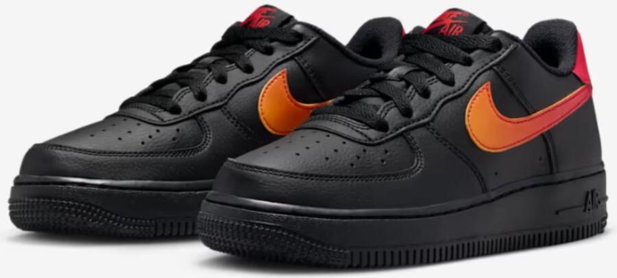 Nike Air Force 1 Low GS Zwart Rood Oranje Sneaker Limited Edition - Foto 2