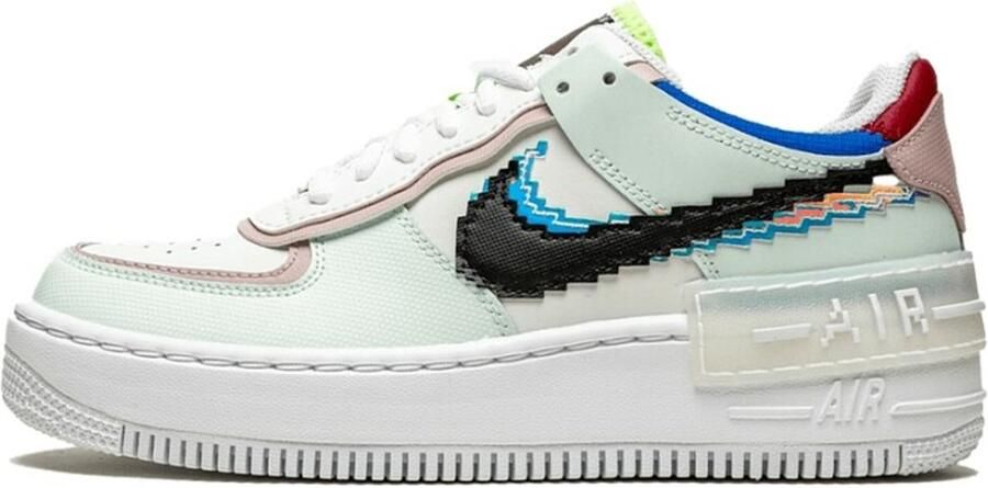 Nike Air Force 1 Low Shadow Multi Color Pixel Swoosh Sneakers Dames Doos Zonder Deksel - Foto 2