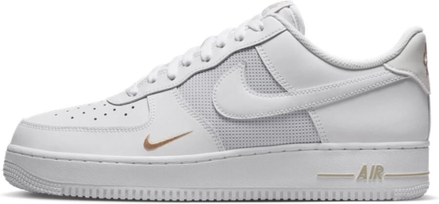 Nike Air Force 1 Low White Desert Khaki Mini Swoosh Sneakers Unisex Wit - Foto 2