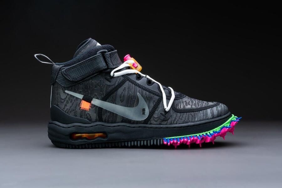 Nike Hoge Sneakers Baskets air force 1 mid off-white clear black maille noire - Foto 4