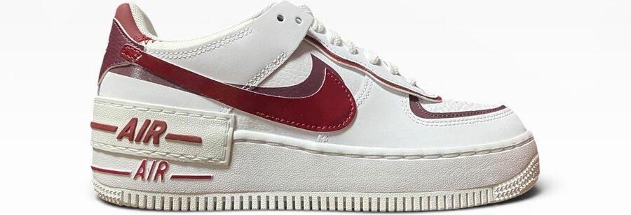 Nike Air Force 1 Shadow Sneakers Dames Wit Bordeaux Doos Zonder Deksel