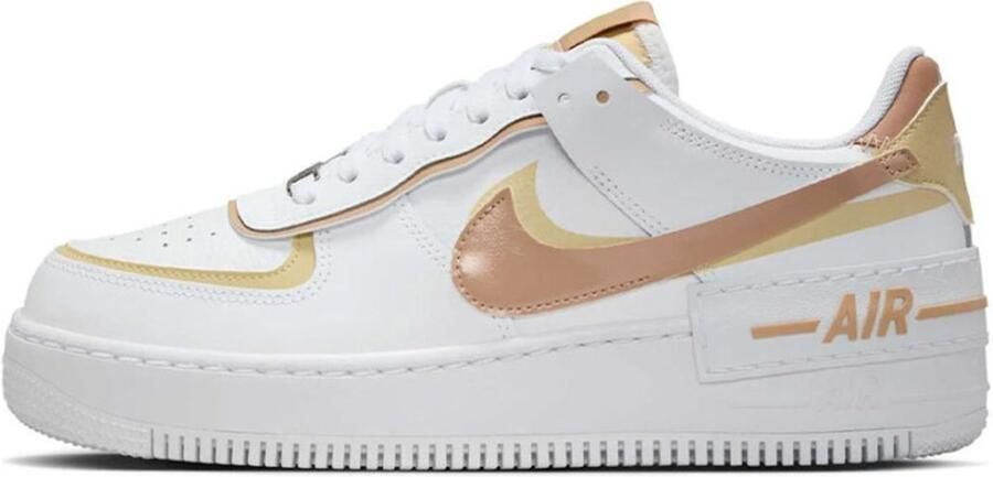 Nike Air Force Shadow White Gold Brown Sneakers Unisex