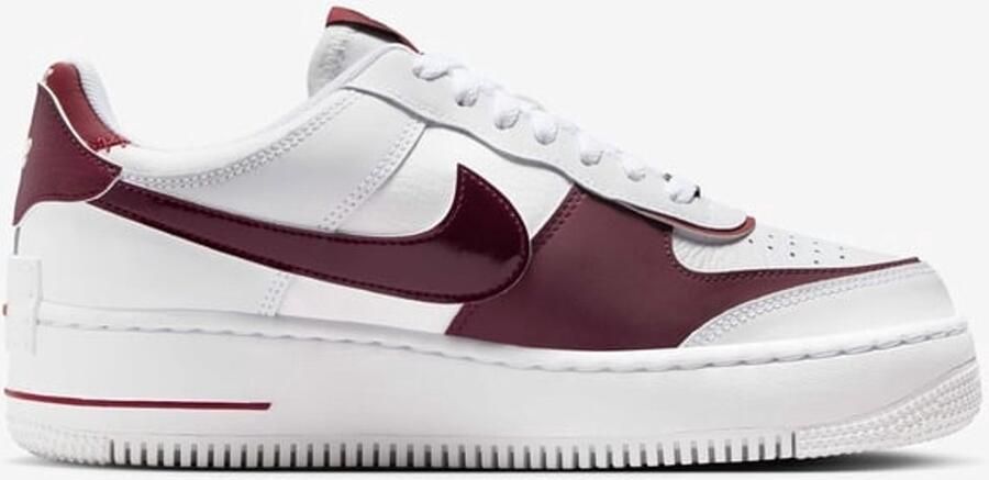 Nike Air Force 1 Shadow Sneakers White Team Red-Night Maroon Wit Rood Bordeaux Air Force Lifestyle