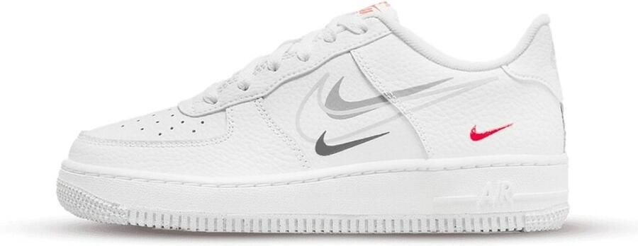 Nike Air Force 1 Kinderschoenen White Particle Grey Photon Dust Bright Crimson - Foto 2