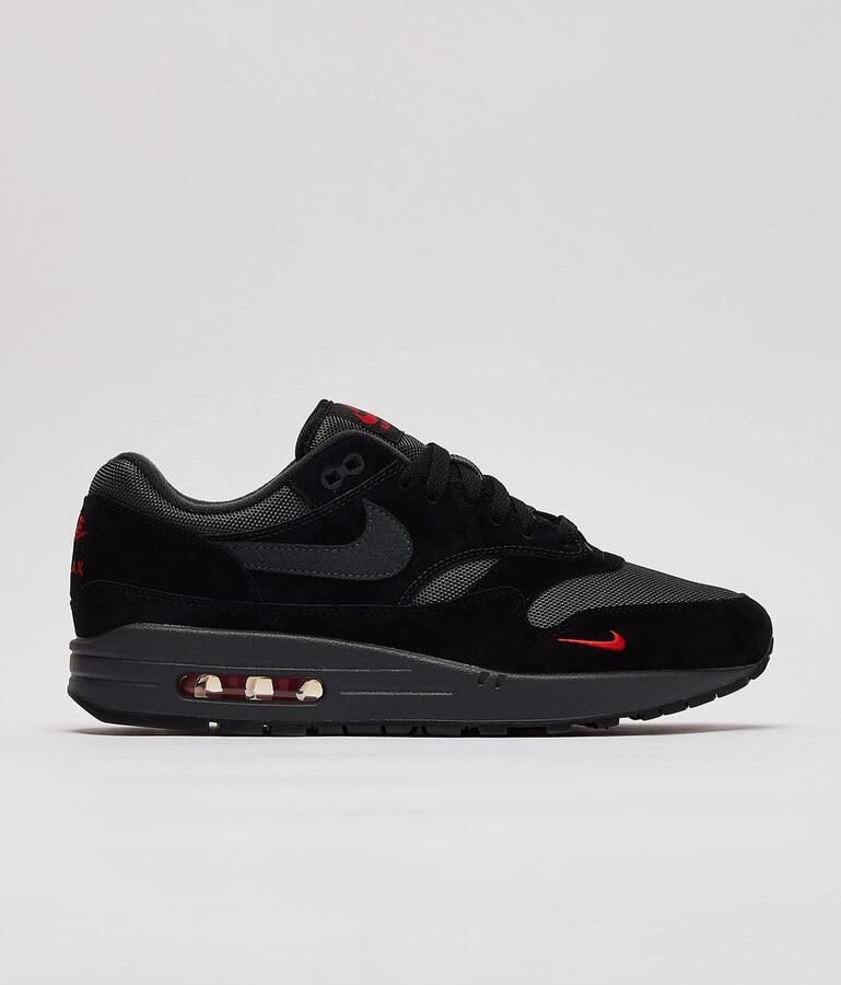 Nike Air Max 1 Black University Red Anthracite- Black University Red Anthracite - Foto 2