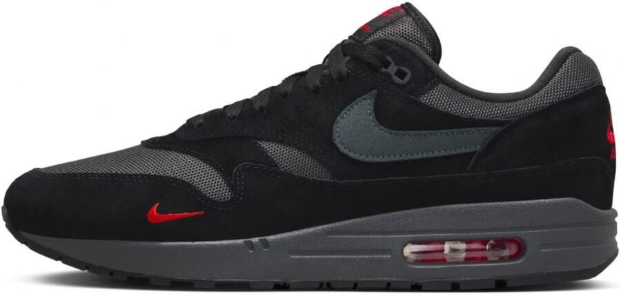 Nike Air Max 1 Black University Red Anthracite- Black University Red Anthracite