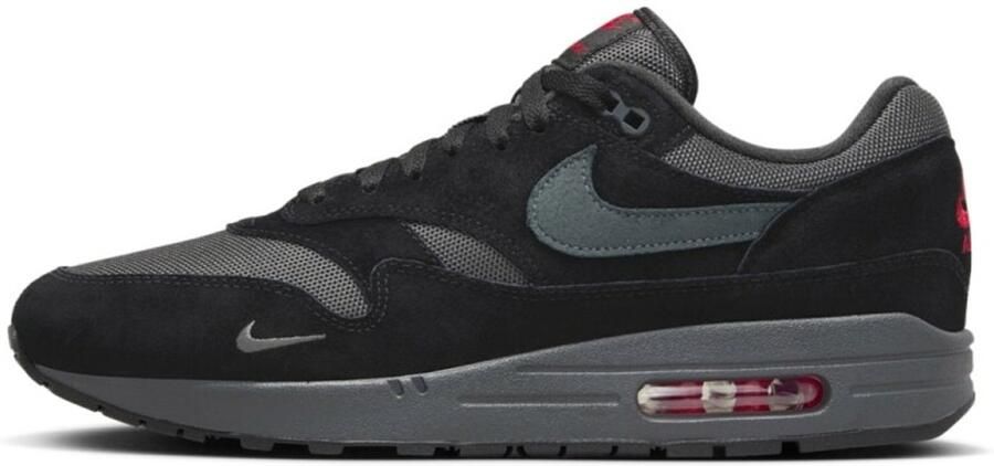 Nike herenschoenen Air Max 1 Black University Red Anthracite- Heren Black University Red Anthracite - Foto 3