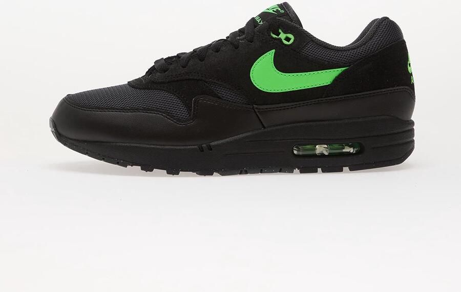 Nike Air Max 1 Essential Black Green Strike Sneakers Unisex Zwart Groen