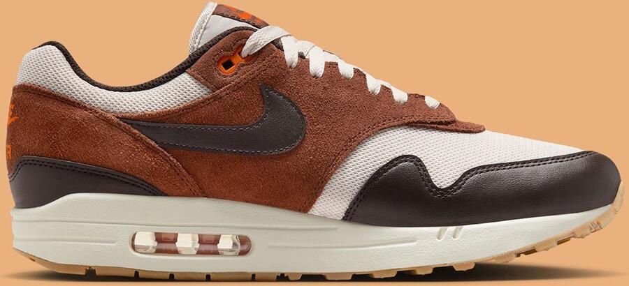 Nike Air Max 1 Essential Brown Orange Bruin Zwart Herensneaker Limited Edition