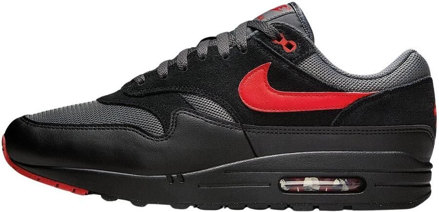 Nike Air Max 1 Essential Vamps Sneakers Unisex Zwart Rood