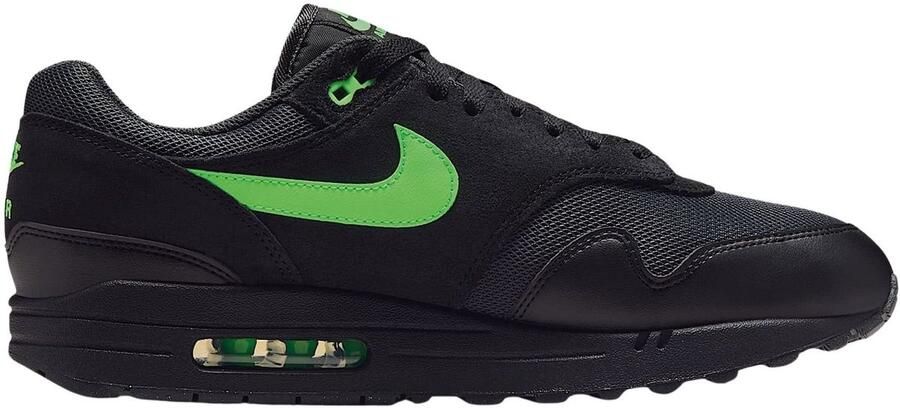 Nike Air Max 1 Essential Black Green Strike Sneakers Unisex Zwart Groen