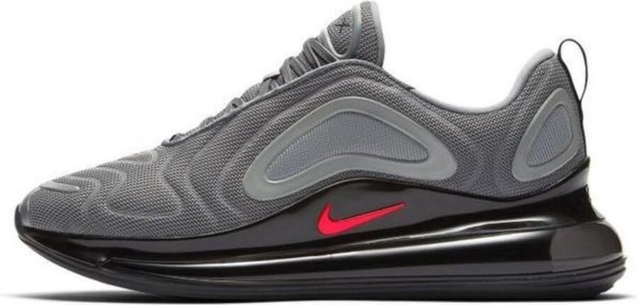 Nike Air Max 720 Sneakers Cool Grey Bright Crimson-Black Grijs Rood Zwart Air Max 720 Lifestyle Heren Sneakers voor Mannen