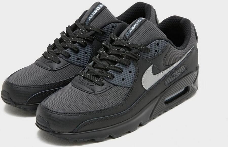 Nike Air Max 90 Black Anthracite Thunder Blue Reflect Silver Zwart Zilver Air Max Lifestyle Sneakers voor nen - Foto 2