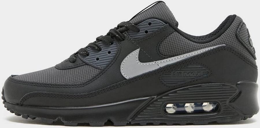 Nike Air Max 90 Black Anthracite Thunder Blue Reflect Silver Zwart Zilver Air Max Lifestyle Sneakers voor nen - Foto 3