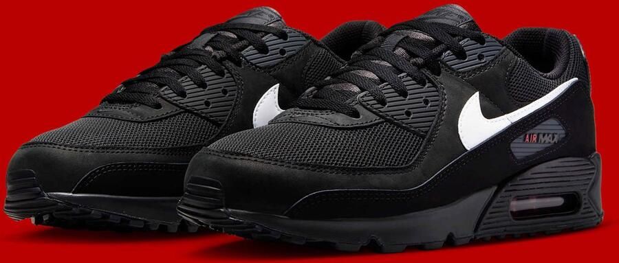 Nike Air Max 90 Bred Black White Red DOOS ZONDER DEKSEL - Foto 3