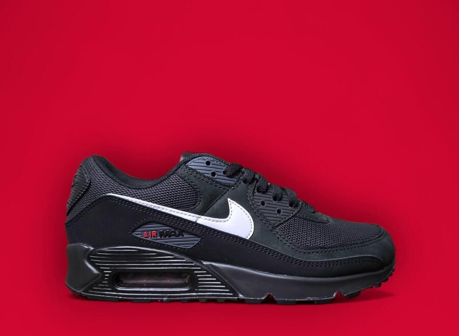 Nike Air Max 90 Bred Black White Red DOOS ZONDER DEKSEL - Foto 2