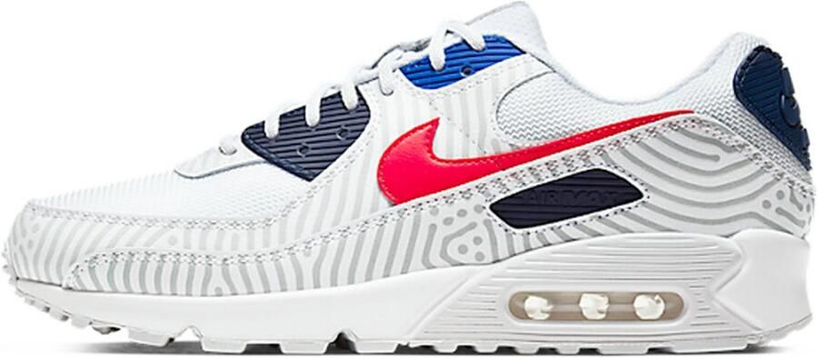 Nike Air Max 90 Herenschoen White Midnight Navy Bright Blue University Red Heren - Foto 2