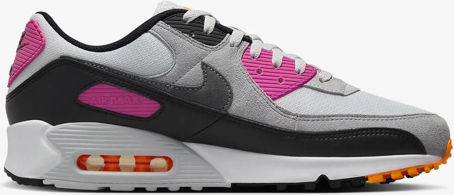 Nike Herenschoenen Air Max 90 Pure Platinum Alchemy Pink Total Orange Cool Grey- Heren Pure Platinum Alchemy Pink Total Orange Cool Grey
