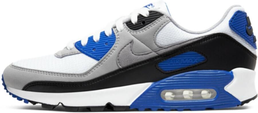 Nike Air Max 90 Heren Sneakers Sport Casual Schoenen Wit-Grijs-Blauw CD0881