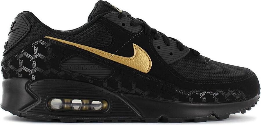 Nike Air Max 90 Heren Sneakers Sport Casual schoenen Zwart Goud D