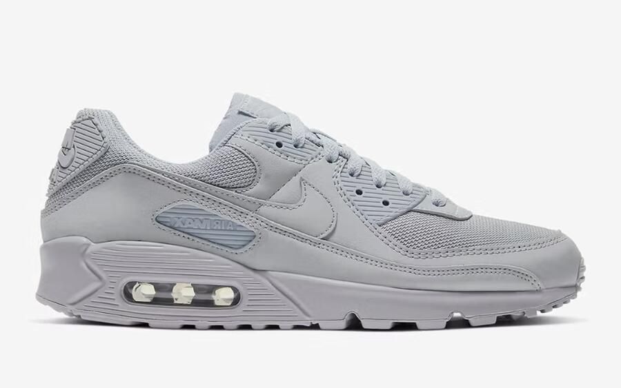 Nike Air Max 90 Heren Wolf Grey Black White Black- Heren Wolf Grey Black White Black - Foto 3
