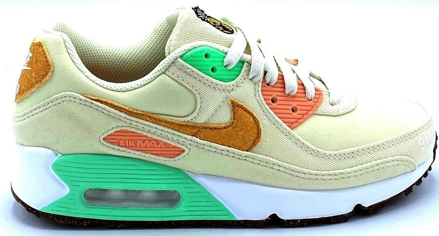 Nike Air Max 90 LX Sneakers Unisex (Happy Pineapple) Coconut Milk Metallic Gold - Foto 2