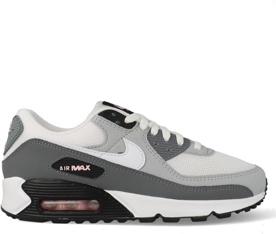 Nike Air Max 90 Wolf Grey Pink Foam Smoke Grey Wit Grijs Roze Air Max Lifestyle Heren Sneakers voor Mannen