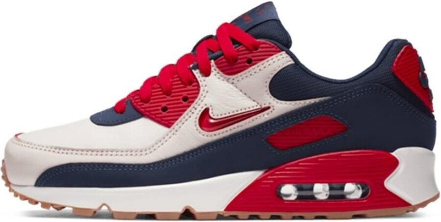 Nike Air Max 90 Premium Blauw Wit Rood- Heren Sneaker CJ0611 - Foto 2