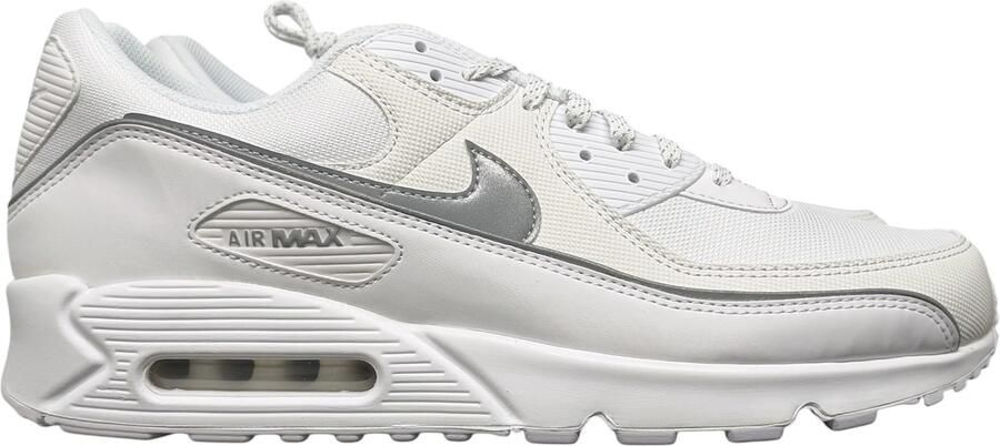 Nike Air Max 90 Premium Heren Sneakers Wit Zilver