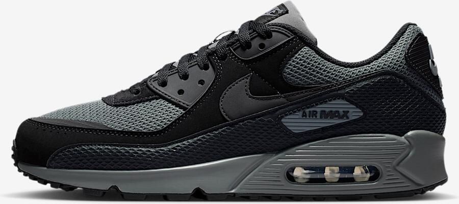 Nike Air Max 90 Premium Sneakers Black Black-Iron Grey Zwart Grijs Air Max Lifestyle Heren Sneakers voor Mannen