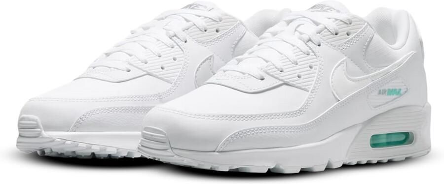 Nike Air Max 90 Sneakers White Hyper Turquoise-Photon Dust Wit Turquoise Grijs Air Max Lifestyle Heren Sneakers voor Mannen